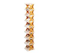 Protoence Foldable Shoe Rack | Folding Tall Shoe Vertical Organizer Rack,Space-Saving Multi-Functional Entryway Shelf for Closet RV Bathroom Small Apartment Corner
