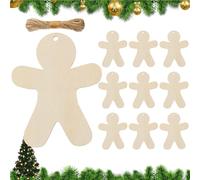 Protoence Gingerbread Cutouts, Gingerbread Man Christmas Decorations - Blank Slices Hangable Crafts for Home Window Wall Travel Family Birthday Wedding Festival