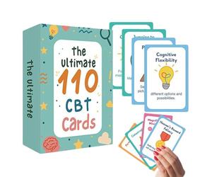 Protoence Mindfulness Cards for Adults, Psychology Cards for Teens | Portable Cognitive Behavioral Supplies for Personal Reflection Classroom Activities Workshop Family Discussions Adults