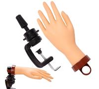 Protoence Practice Nail Fake Hand, Manicure Practice Hand with Display Bracket, Realistic Manicure Model Training Tool for Beginners Teaching Professional Beauty Salon Artists