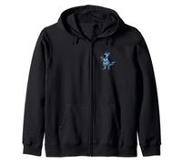 Protogen Fursuit Furry Fursona waving hello blue tie dye Zip Hoodie