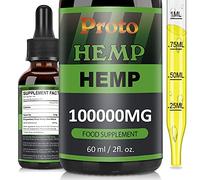 ProtoHemp Premium Natural Oil 100000MG, High Strength Oil, Add Fatty Acid-Omega 3-6-9, Vitamin C-E, 60ML