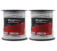 Proton Twin Pack Electric Fencing Rope - 5mm x 200m White Poly Tape 400m Total Premium Quality Conductive Durable Horses