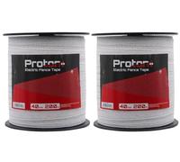 Proton Twin Pack Electric Fencing Tape - 40mm x 200m White Poly Tape Horse Paddock Quality Durable