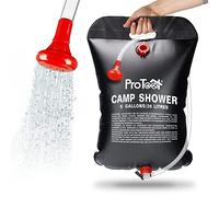 ProTool 20L Solar Camping Shower Bag - Portable Outdoor Shower with Hose & Adjustable Shower Head - Solar Heated Camping Shower up to 45°C - For Beach, Hiking, Garden & Campervan