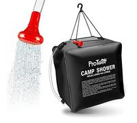 ProTool Solar Camping Shower 20L/40L - Portable Outdoor Shower Bag with Hose & Removable Shower Head - Solar Heated Water up to 45°C - Camping Shower for Beach, Garden, Festival & Campervan