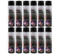 PROTOUCH 12x Promatic Matt Black Spray Paint, 500ml, Fast Drying, Weather/UV Resistant, Internal/External Use