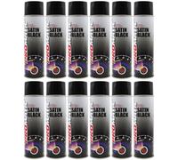 PROTOUCH 12x Promatic Satin Black Spray Paint, 500ml, Fast Drying, Weather/UV Resistant, Scratch/Impact Resistant