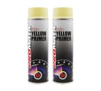 PROTOUCH 2x Promatic Yellow Primer Spray Aerosol, 500ml, Fast Drying, Corrosion Prevention, Optimises Topcoat Gloss, Easy to Sand