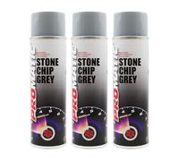 PROTOUCH 3x Promatic Stone Chip Grey Spray Paint Aerosol, 500ml, Corrosion Prevention, Weather Resistant, Elastic, Noise Insulation, Overcoatable