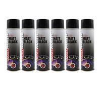 PROTOUCH 6x Promatic Matt Black Spray Paint, 500ml, Fast Drying, Weather/UV Resistant, Internal/External Use