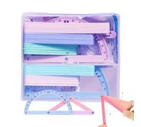 Protractor and Ruler Set, Portable Drawing Tools and Mathematical Ruler, Set of Tools for Architecture and Technical Drawing | for School University Classroom Office Architecture Engineering