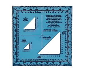 Protractor & Coordinate Scale US DOD GTA 05-02-012 Jun 2008: 360° 6400 Mils Clear is the ideal Navigation Tool for Precise Map Reading, Land Navigation, Hiking, Orienteering, and Survival Skills
