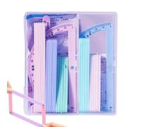 Protractor Set, Magnetic Mathematical Instruments - Geometry Drawing Tools with Protractor - for Office Architecture Engineering Drawing Students Children Carpenters