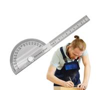 Protractor Stainless Steel Woodworking Ruler, Angle Measuring Tool, Mathematical Protractor for Angle Measurement