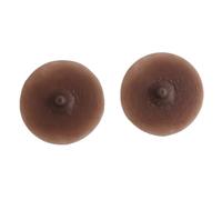 Protruding Realistic Silicone Nipple Covers Self-adhesive type - Large, Soft, Skin-Like Fake Nipples for Women & Crossdressers - Brown (M)