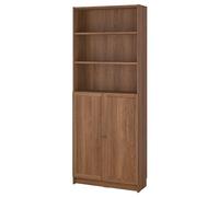 ProTuning BILLY/OXBERG Bookcase with doors, brown walnut effect, 80x30x202 cm
