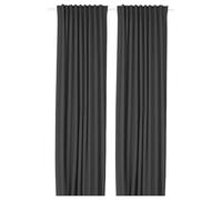 ProTuning KORGMOTT Block-out curtains, 1 pair, dark grey/with heading tape, 145x300 cm