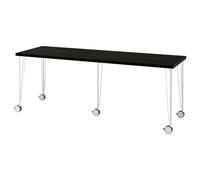 ProTuning KRILLE/LAGKAPTEN Desk, black-brown/white, 200x60 cm