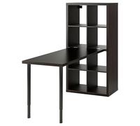 ProTuning LAGKAPTEN/KALLAX Desk combination, black/black-brown, 77x159x147 cm