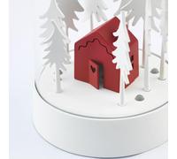 ProTuning STRÅLA LED table decoration 17x Ø11 cm cabin in the forest red/white