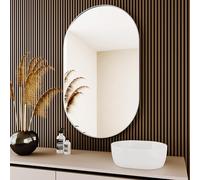 Protylctaster Oval Bathroom Mirror,20x28'' Silver Mirror,Wall Mirror,Bathroom Mirror Oval,Pill Shaped Mirror,Entryway (Silver)