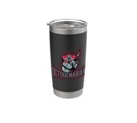 Proud 80th Birthday Octogenarian Featuring Spear Warrior Stainless Steel Insulated Tumbler