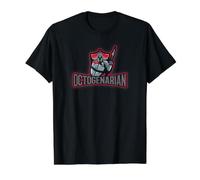 Proud 80th Birthday Octogenarian Featuring Spear Warrior Value Graphic T-Shirt, Men, Black, XL