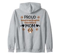Proud Aec Mom American English Coonhound Dog Lover Zip Hoodie