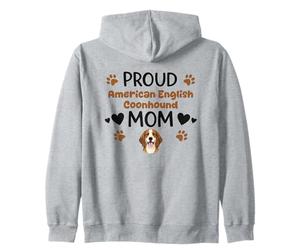 Proud Aec Mom American English Coonhound Dog Lover Zip Hoodie