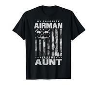 Proud Air Force Aunt My Favorite Airman Flag US Camo T-Shirt