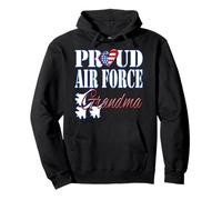 Proud Air Force Grandma Shirt US Heart Military Women. Pullover Hoodie