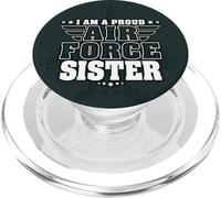 Proud Air Force Sister Patriotic Pride Military Sibling PopSockets PopGrip for MagSafe
