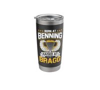 Proud Airborne Paratrooper Born At Benning Raised At Bragg Stainless Steel Insulated Tumbler