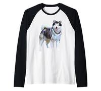 Proud Alaskan Malamute Simple Art Raglan Baseball Tee
