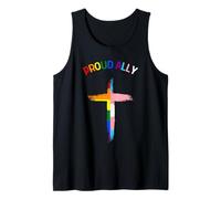 Proud Ally LGBT Pride | LGBTQ Christian Rainbow Cross Tank Top