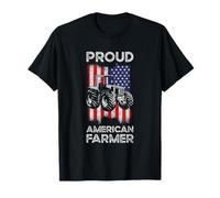 Proud American Farmer USA Flag Tractor Agriculture T-Shirt