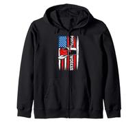Proud American Flag Postal Worker Working the Daily Route Zip Hoodie