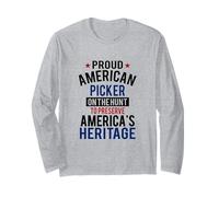 Proud American Heritage Picker Vintage Vibe Artwork Long Sleeve T-Shirt