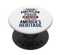 Proud American Heritage Picker Vintage Vibe Artwork PopSockets Adhesive PopGrip