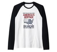 Proud American Heritage Picker Vintage Vibe Artwork Raglan Baseball Tee