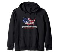Proud American Heritage Picker Vintage Vibe Artwork Zip Hoodie