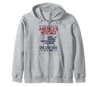 Proud American Heritage Picker Vintage Vibe Artwork Zip Hoodie