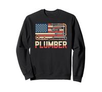 Proud American Plumber USA Flag Graphic for Blue Collar Sweatshirt