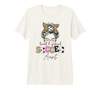 Proud and Loud Soccer Aunt Messy bun Leopard Women Premium T-Shirt