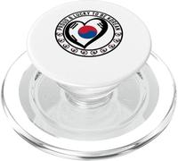 Proud And Lucky To Be Korean I Love Korea Flag Heart Graphic PopSockets PopGrip for MagSafe