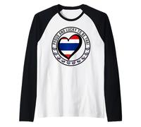 Proud and Lucky to Be Thai I Love Thailand Cool Flag Graphic Raglan Baseball Tee