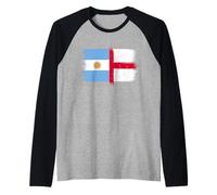 Proud Argentinian English Fans A Cool England Argentina Flag Raglan Baseball Tee
