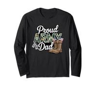 Proud Army Dad Boots American Flags Military for Veterans Long Sleeve T-Shirt