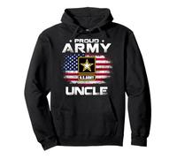 Proud Army Uncle With American Flag For Veteran Gift Pullover Hoodie